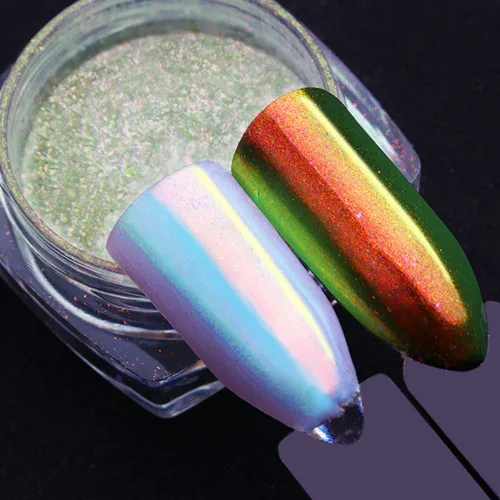 0.2g Unicorn Chrome 1 коробка зеркальная Порошковая голографическая Лазерная Радужная пудра цветной сахарный блеск для ногтей 3D кошачий глаз магнит для ногтей Пылезащитный УФ гель пигмент - Цвет: 0.2g Unicorn Chrome