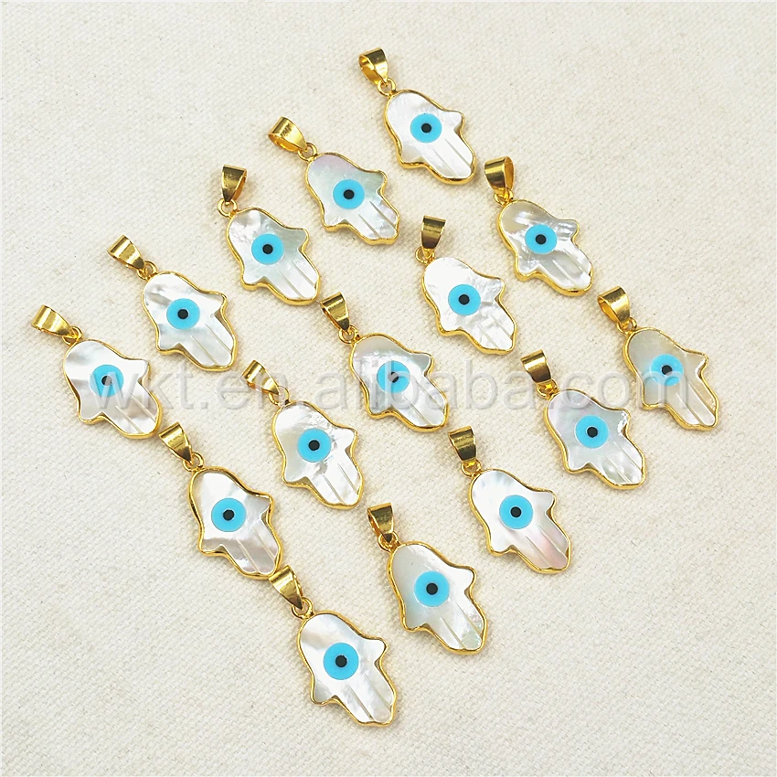 Женский уникальный дизайн подвеска в виде ракушки с изображением рук сглаза