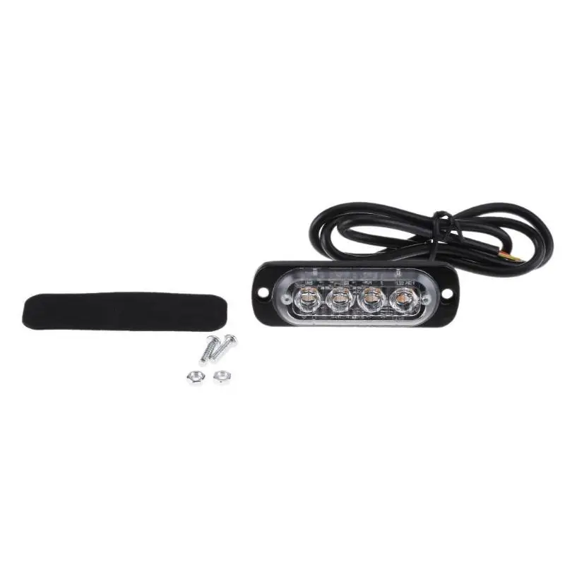 4W 12 V-24 V 4LED Тонкий для автомобиля для вспышки светильник бар грузовой автомобиль мотоцикл лампа аварийной ситуации Strobe Предупреждение светильник мото авто аксессуары, Новинка