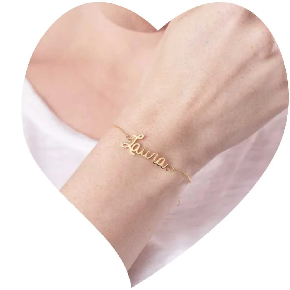 Custom Name Letter Bracelet Gold Dainty Initial Charm Bracelets Women Personalized Jewelry Bridesmaid Gift Pulseras Mujer | Украшения и