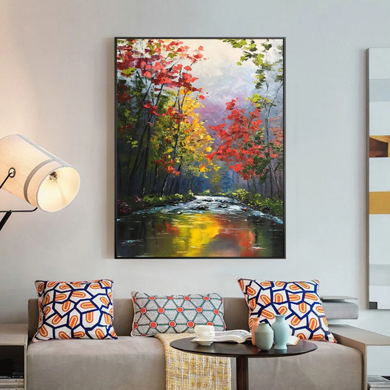100% ручная роспись абстрактный пейзаж искусство Масляная живопись на холсте