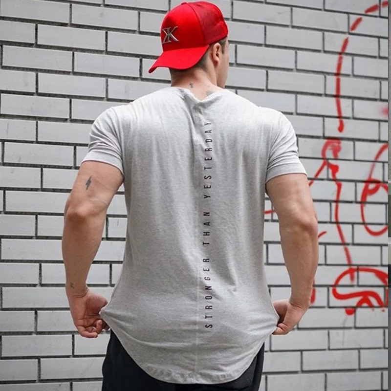 Мужская спортивная футболка летняя для занятий фитнесом и бодибилдингом