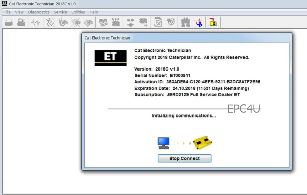 Установочный ноутбук CF19 forPerkins EST 2016c + CAT ET c с реальным адаптером CA3 для