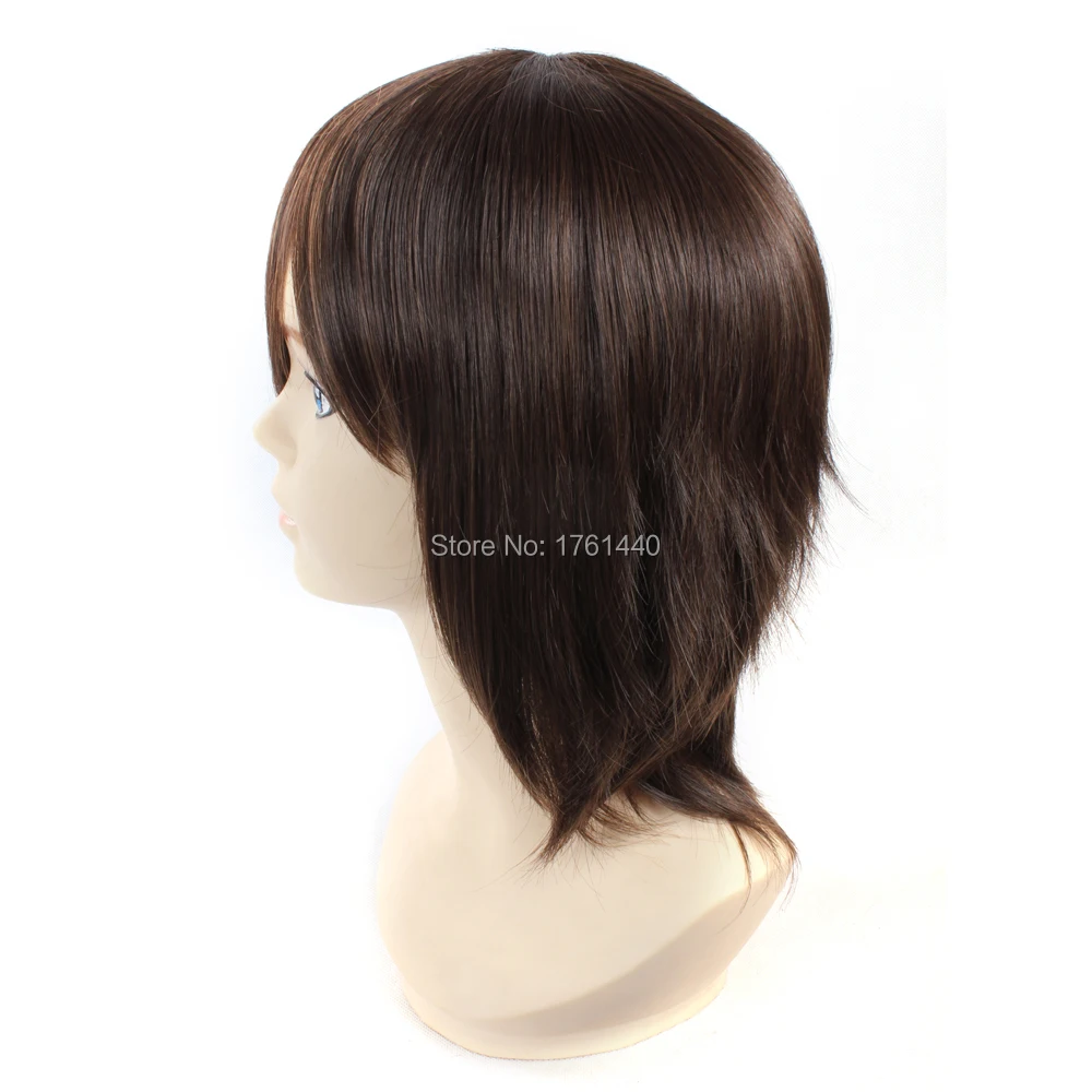 Free Shipping Short Cheap Men Synthetic Hair Brown Factory Price Peluca Perucas Anime Cosplay Wigs | Тематическая одежда и