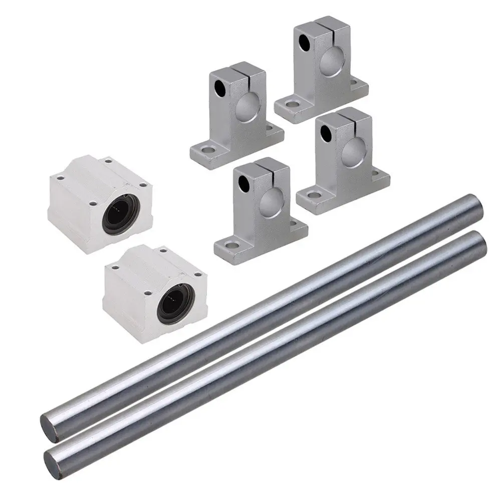 

12MM OD Liner Schiene Linear Shaft Optical Axis Length 200 300 400 500mm & SCS12UU CNC Ball Slide Units SK12 Support Set of 8