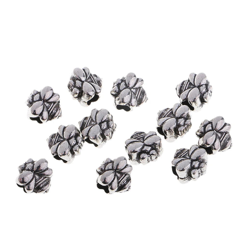 Pack of 12 Beautiful Large Hole Beads Metal Decorative for Clothing Bags Shoes Bracelet Decor | Дом и сад