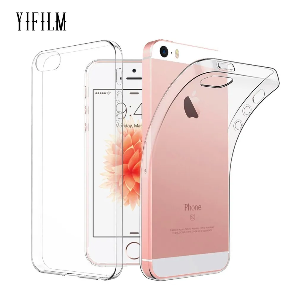 Для iPhone SE 5S 5C прозрачный мягкий ТПУ ультратонкий защитный чехол для телефона