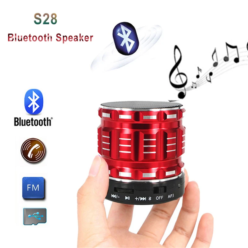 Soropin S28 мини-динамик bluetooth fm + Micro SD/TF стерео громкой связи Портативный беспроводной