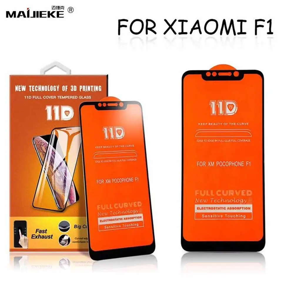 Poco F1 11D полное покрытие из закаленного стекла для Xiaomi Pocophone Полный Клей Защитная