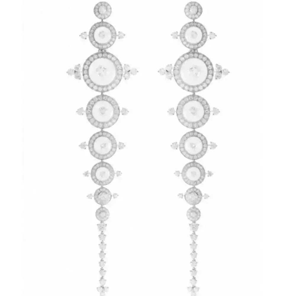 Женские свадебные серьги GODKI роскошные длинные висячие с фианитами|wedding earrings for