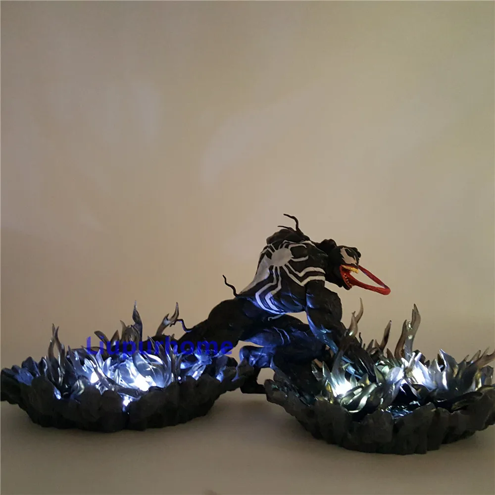 Чудо-яд рисунок 180 мм светодиодный ночной Светильник Мальчики Spiderman DIY Настольная лампа для детей Спальня детский ночной Светильник Lampara