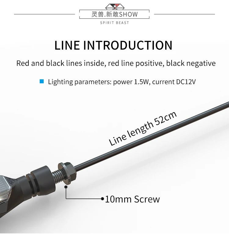 Spirit Beast светодиодный поворотник Выделите мотоциклетные фары 12V указателя поворота фитинги сборки мотоцикл