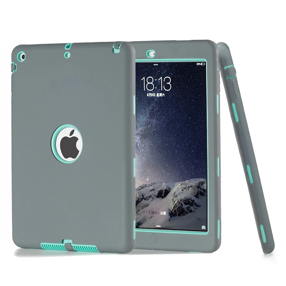 Air Gray Mintgreen Противоударный чехол для Apple iPad Air 1, детский Тонкий облегающий сверхпрочный защитный чехол, чехол для iPad A1474 A1475 A1476 Air 5, чехол - Цвет: Air Gray Mintgreen
