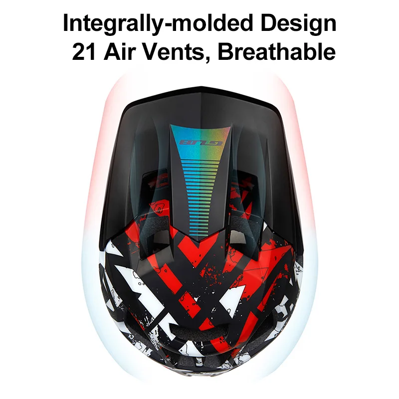 Детский велосипедный шлем съемный на все лицо с задним фонарем для горных и