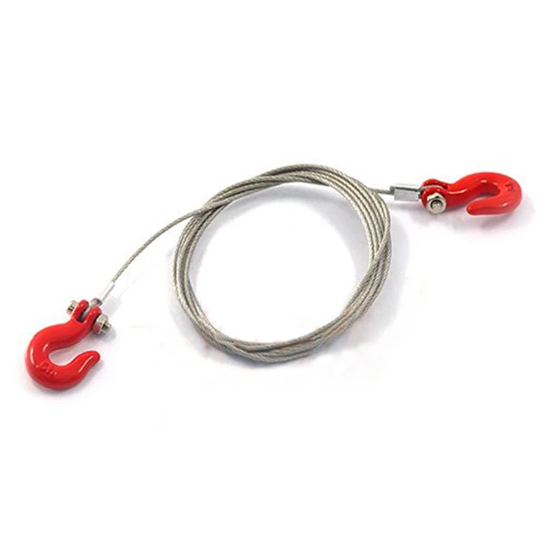 1: 10 RC Crawler Accessories Metal Trailer Wire Rope Tow with Hooks for C ar 1/10 D90 Axial SCX10 Truck Parts |