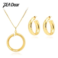zea dear jewelry perfect round jewelry sets 2021 big stud earrings necklace pendant for women for party gift 2021 new arrivals