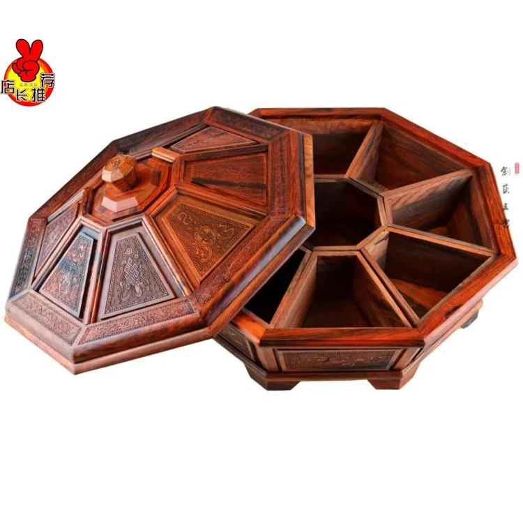 

Old rosewood rosewood Laos fruit fruit plate melon candy dish marriage festive Xian for wood carving decoration gifts