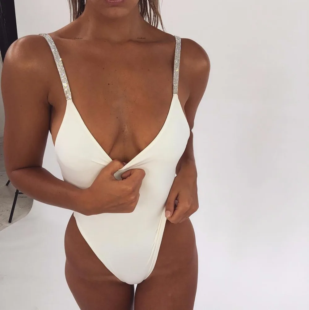 2018 г. женские Плавание одежда Sexy high cut костюм спинки Черные белые красные стринги