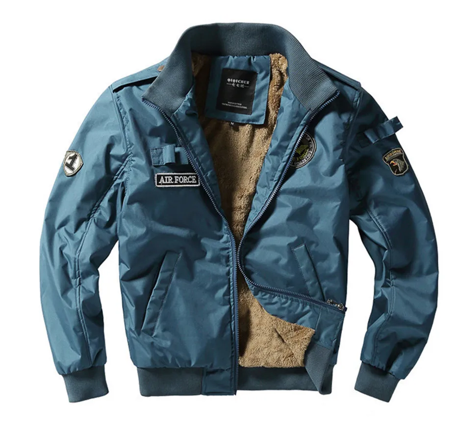 Мужская куртка-бомбер ABOORUN военные толстые флисовые куртки-пилоты зимнее