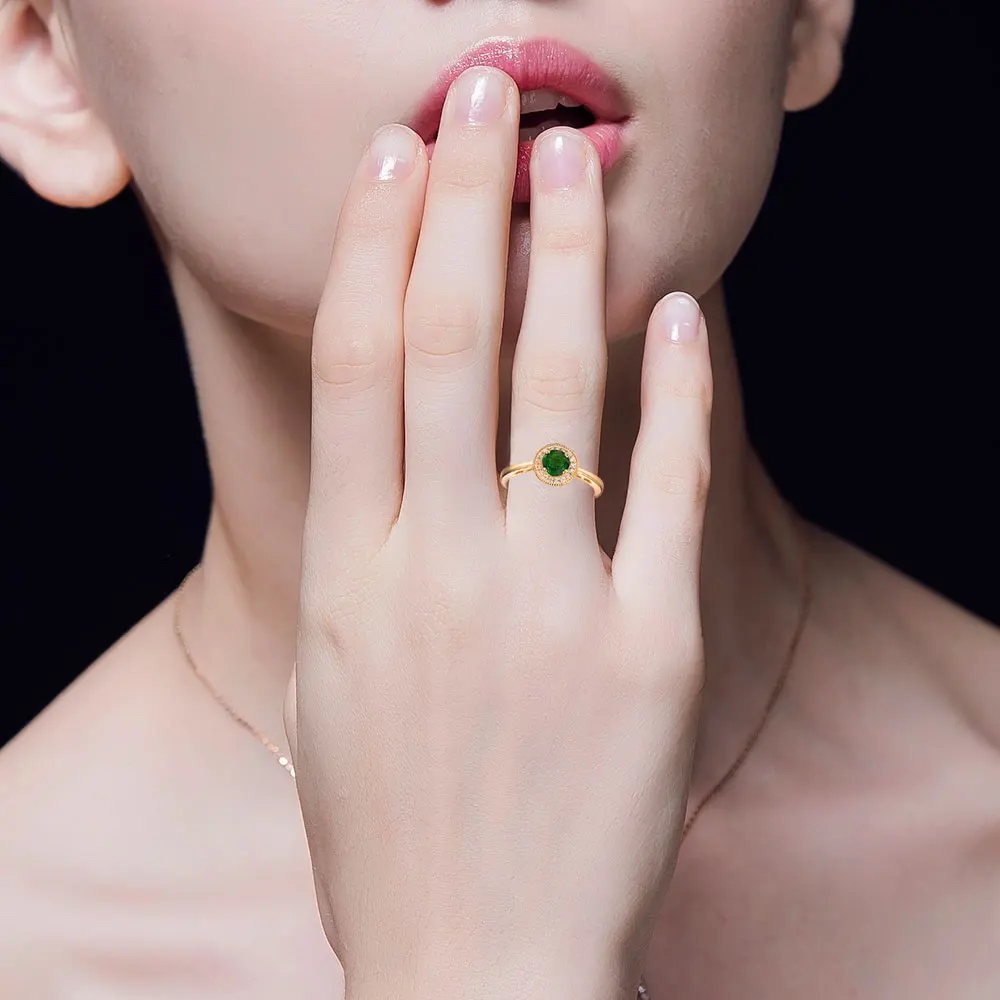DOUBLE-R 0.5ct Natural Diopside Gemstone Solid 925 Sterling Silver Ring Embroidery | Украшения и аксессуары