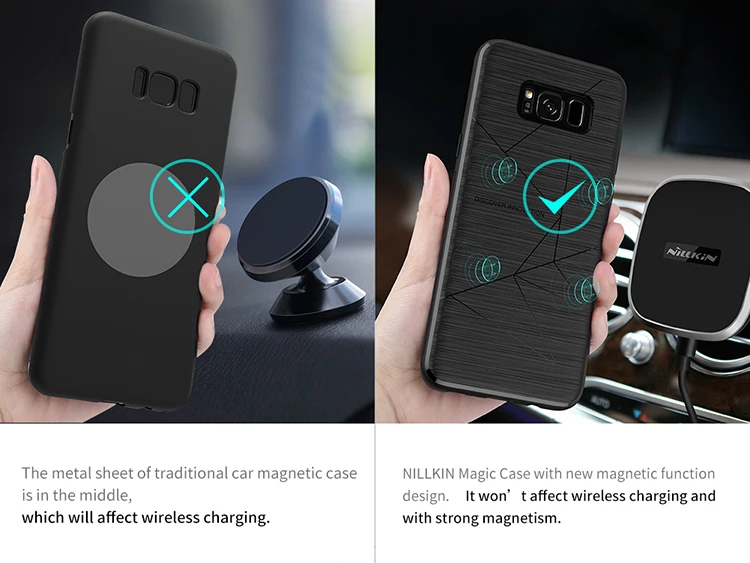 Для Samsung Galaxy S8 Plus Nillkin Magic чехол подходит автомобильный держатель Магнитный Роскошные Nature TPU Телефонные чехлы