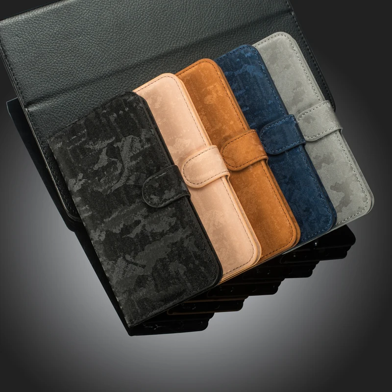 Однотонный градиентный Чехол-бумажник из искусственной кожи с откидной крышкой