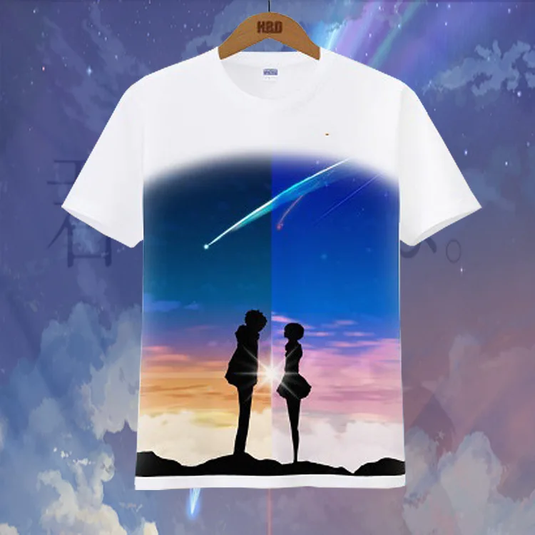 Kimi no Na wa футболка с вашим именем новые японские аниме футболки белая принтом для