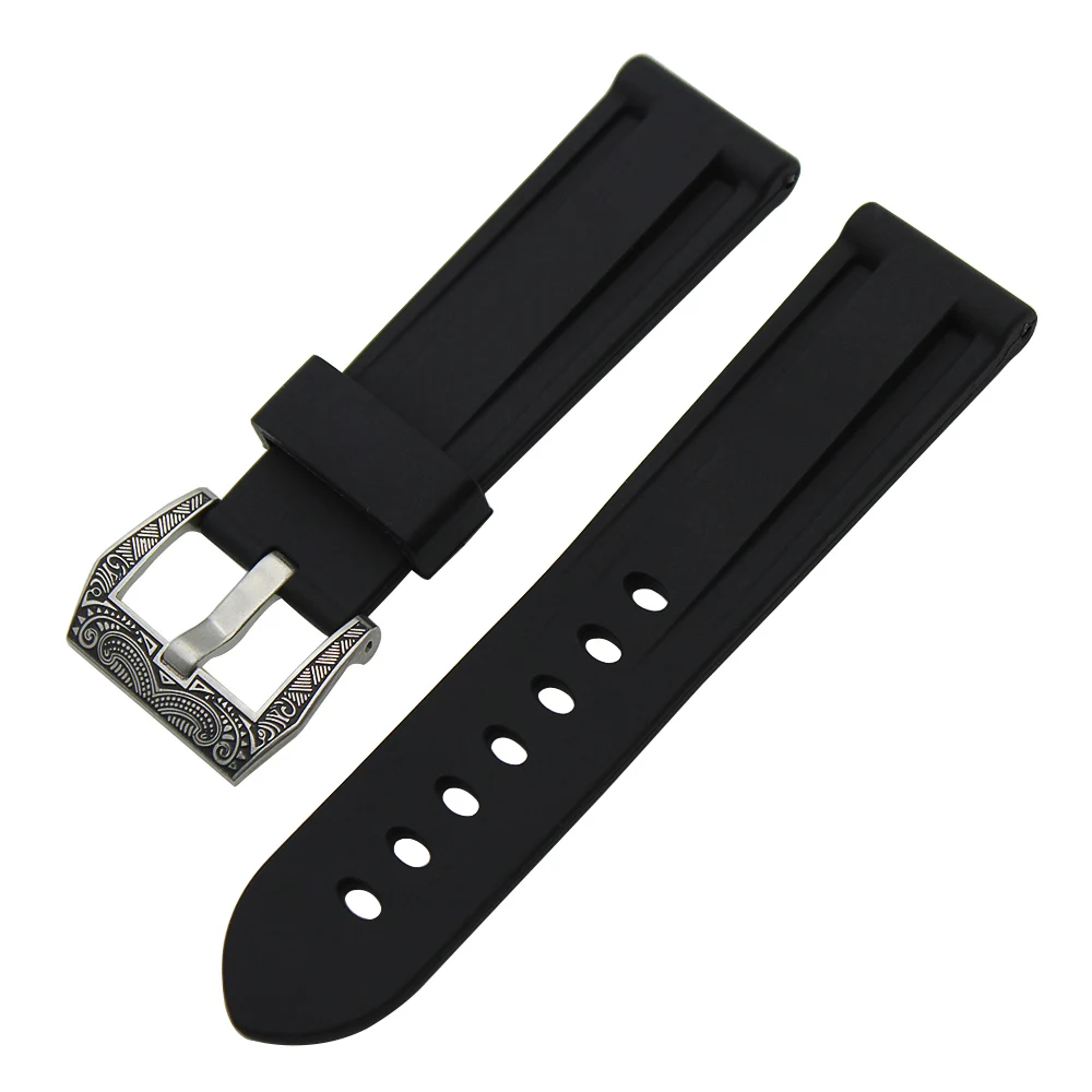 Топ силиконовый резиновый ремешок для часов 24 мм Panerai PAM Luminor Radiomir Watch Band 316L