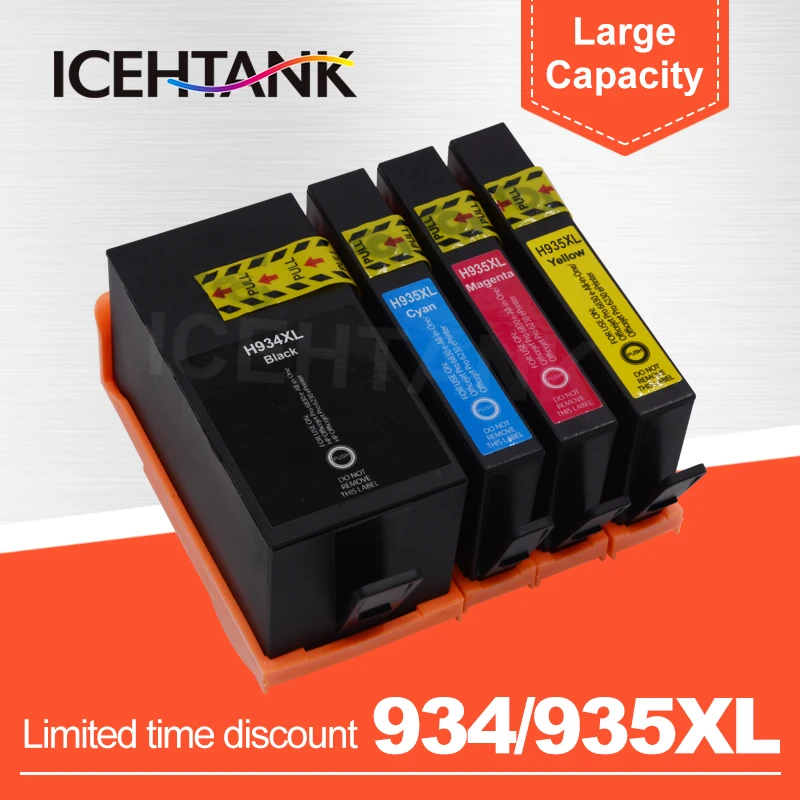 

ICEHTANK Compatible Replacement For HP 934 935 XL Ink Cartridge For HP934 Officejet pro 6230 6830 6835 6812 6815 6820 Printer
