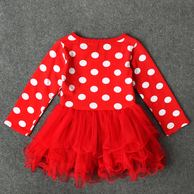 Осенняя одежда Рождественский костюм красные платья в горошек праздничный