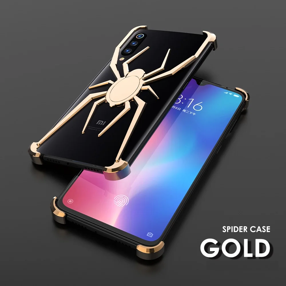 Gold Spider The element stents for Xiaomi Black shark 2 Case Cover for Xiaomi 9 Luxury shockproof Coque - Цвет: Gold