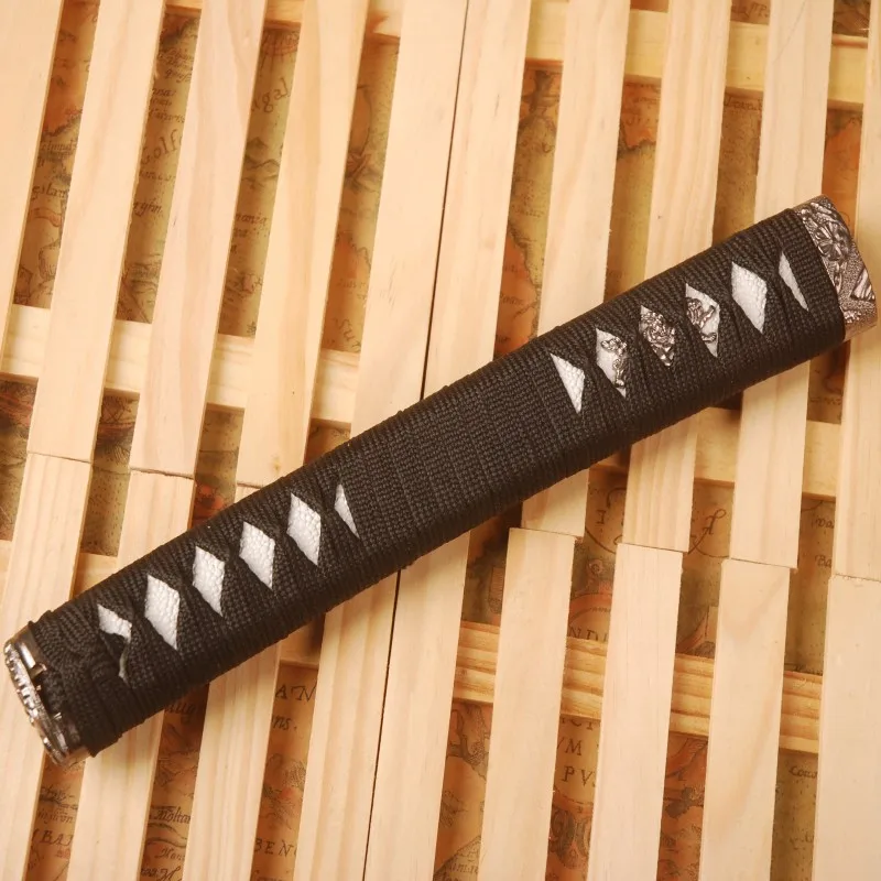 Прямая модель Katana Tsuka черная шелковая Имитация белой Rayskin и сплав для японского