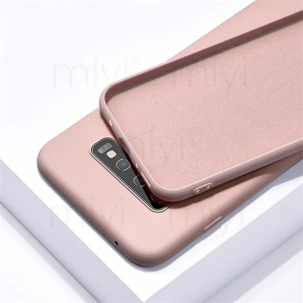 Pink Чехол из жидкого силикона для samsung Note 10 Plus, мягкий чехол s для samsung Galaxy S10e S10 S9 S8 Note 9 8 10 Plus+ чехол Fundas - Цвет: Pink