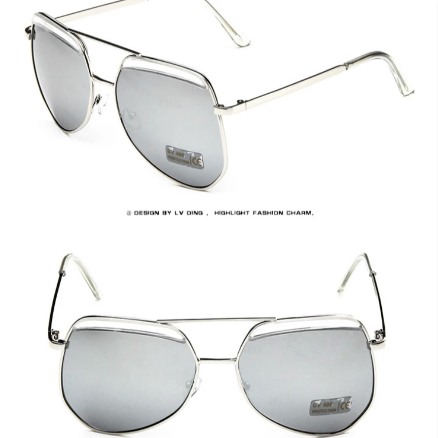 Брендовые дизайнерские солнцезащитные очки новинка 2016 Большие зеркальные