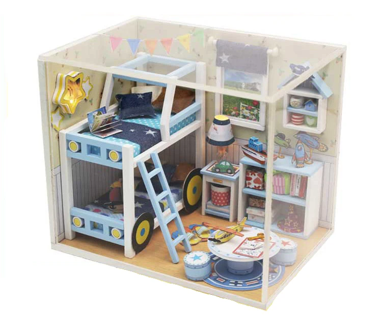 YunNaSi diy Кукольный дом Миниатюрный Кукольный домик пылезащитный чехол 3D деревянные игрушки для детей miniaturas para casa de munecas набор для кукольного домика