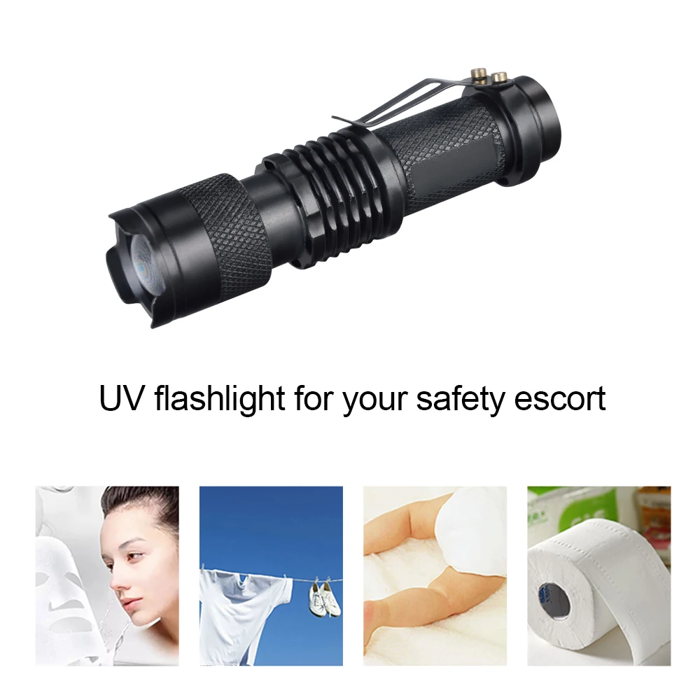 CREE светодиодный УФ светильник фиолетовый ультрафиолетовый фонарь s 395nm лампа АА