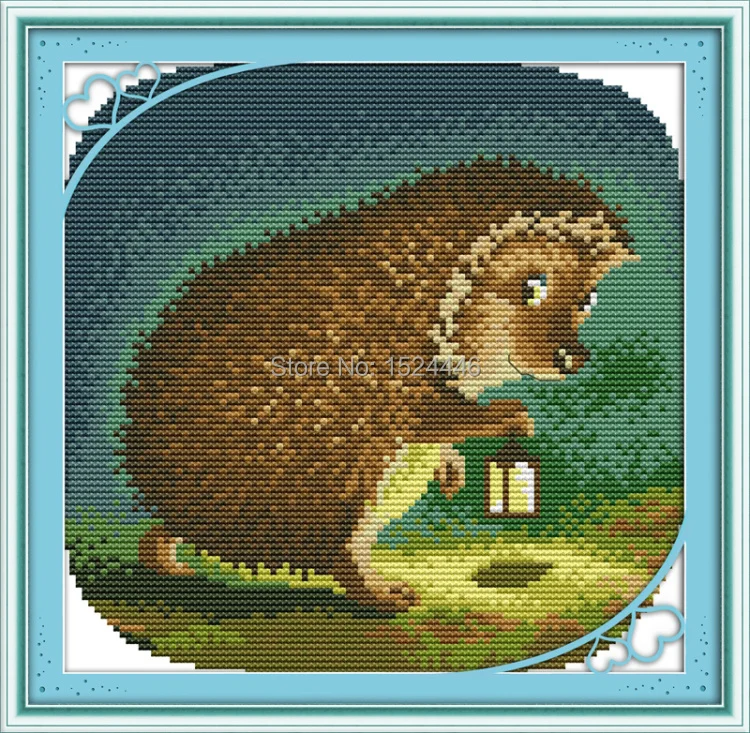 Ночной картина &quotежики&quot Домашний декор Счетный Печать на холсте DMC 14CT 11CT DIY