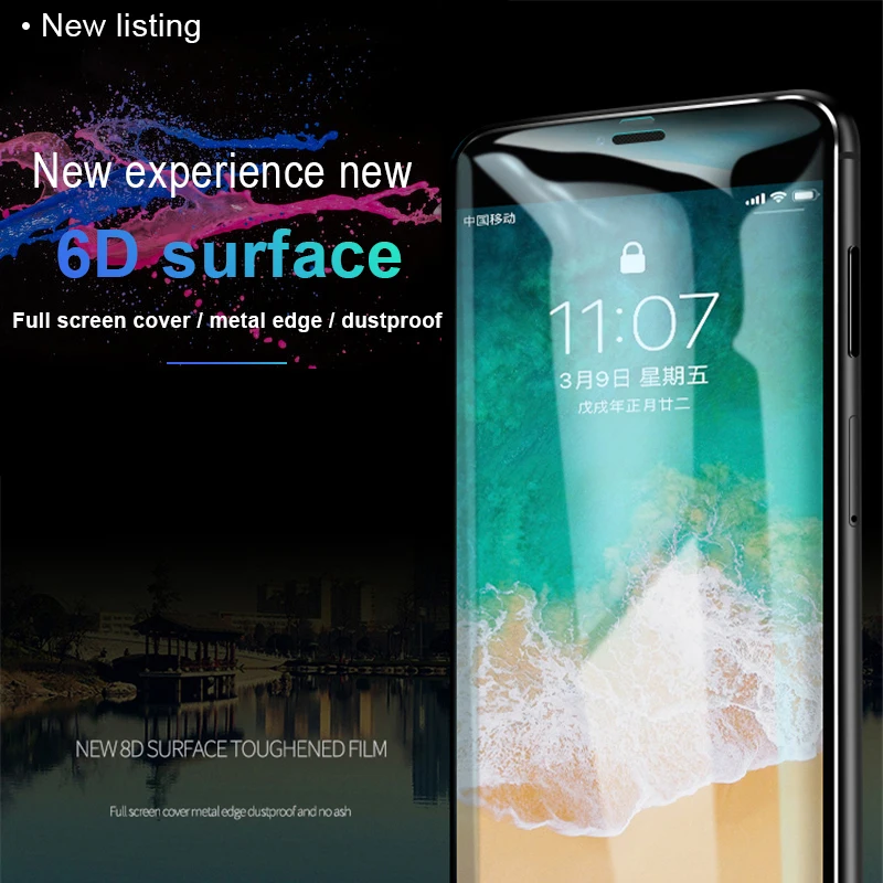 6D изогнутый край Полное покрытие экрана протектор для iPhone 6s Plus закаленное стекло