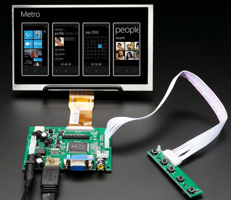 7-дюймовый экран 1024*600 HDMI ЖК-дисплей с платой управления монитором для Raspberry Pi