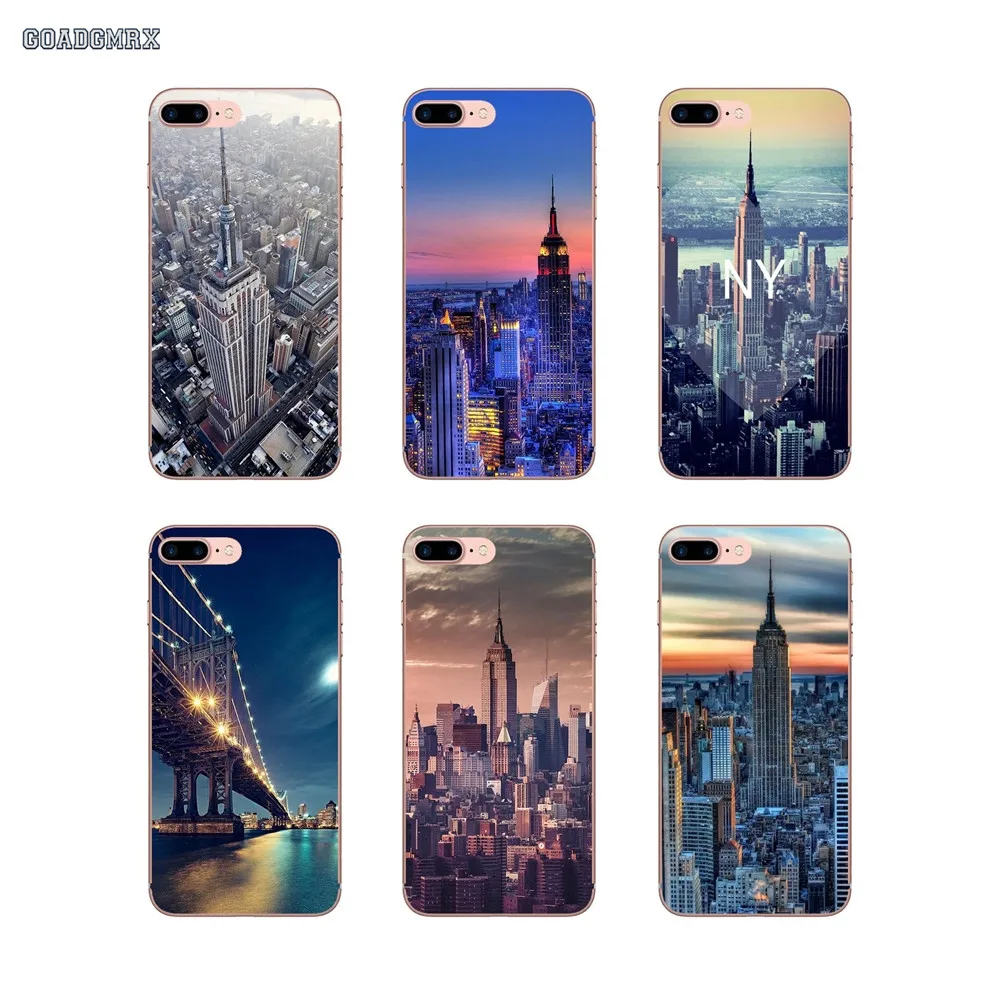 Прозрачный мягкий чехол для Samsung Galaxy S2 S3 S4 S5 Mini Alpha S6 S7 edge S8 S9 Plus J1 Grand Prime New York City
