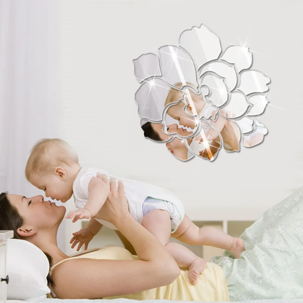 Зеркальные настенные наклейки Funlife для гостиной спальни дивана ТВ фона 3D стерео