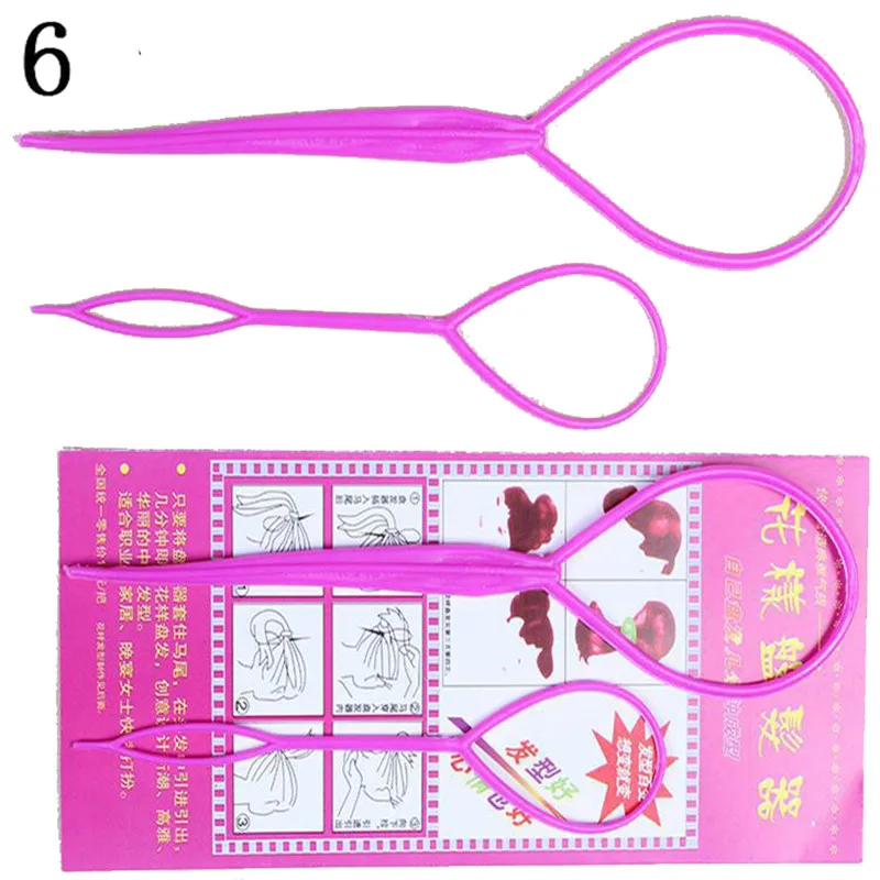 2Pcs Ponytail Creator Plastic Loop Styling Tools Tail Clip Hair Braid Maker Tool Fashion Salon Tie Set |
