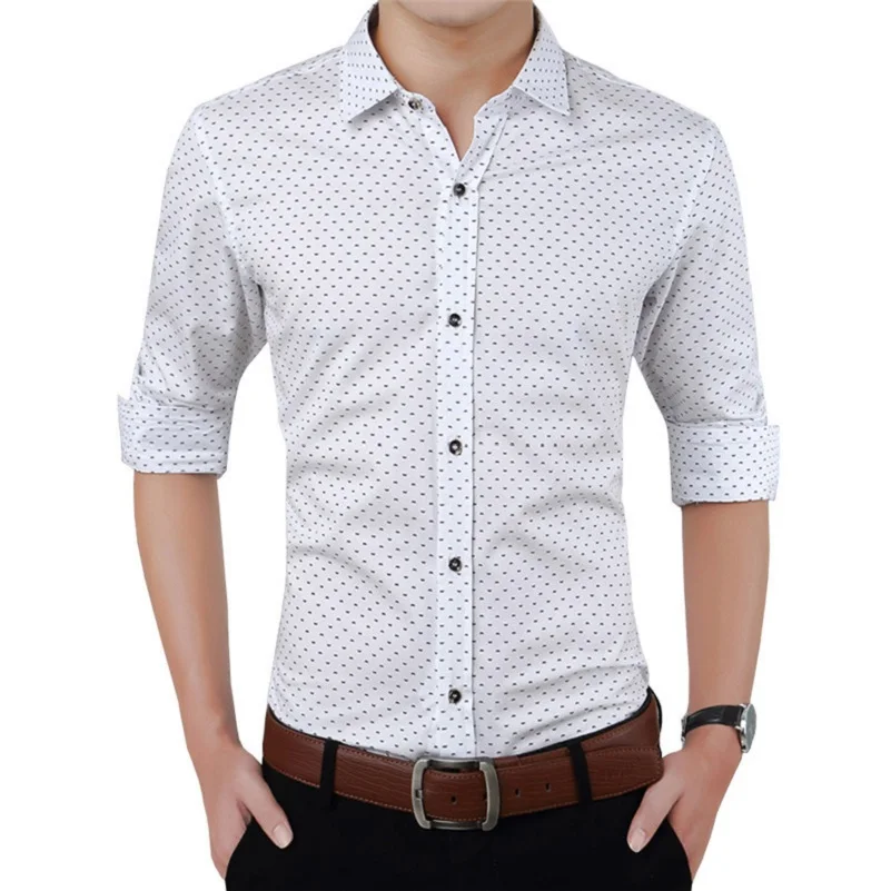 UNIVOS KUNI Мужская рубашка Camiseta Chemise Camisas Весенняя приталенная модная мужская с