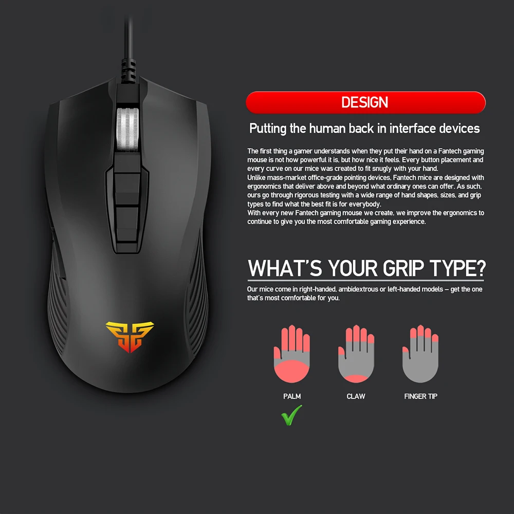 Fantech X14 профессиональная Проводная игровая оптическая мышь регулируемая 4000 dpi 7