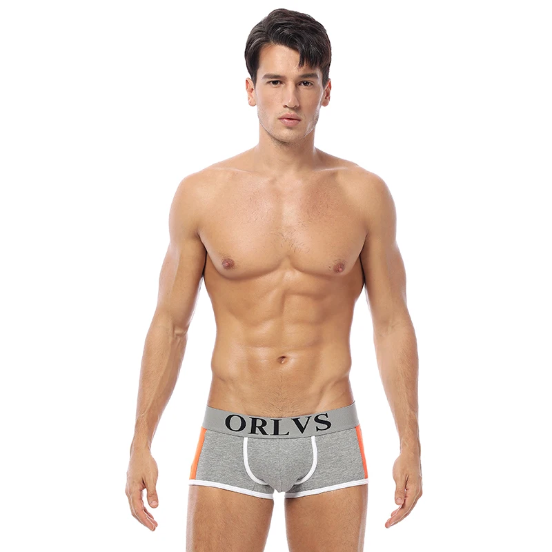 ORLVS Брендовые мужские боксеры, мужское нижнее белье, новинка, хлопок, U Pouch, сексуальные трусы, хлопковые трусы, плавки, шорты-боксеры, мужские трусы