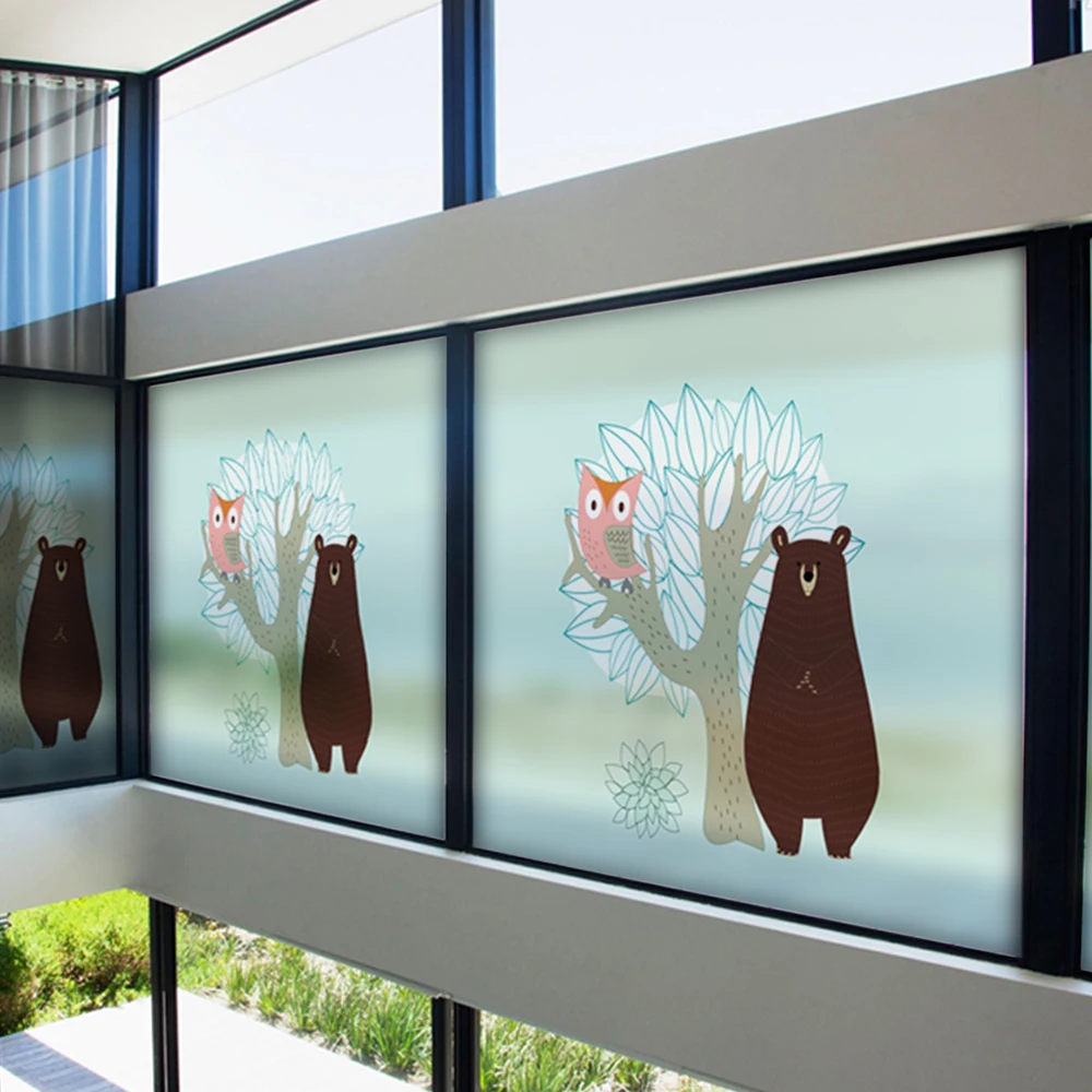 Стеклянная пленка витражная статическая цепляющая матовая непрозрачная