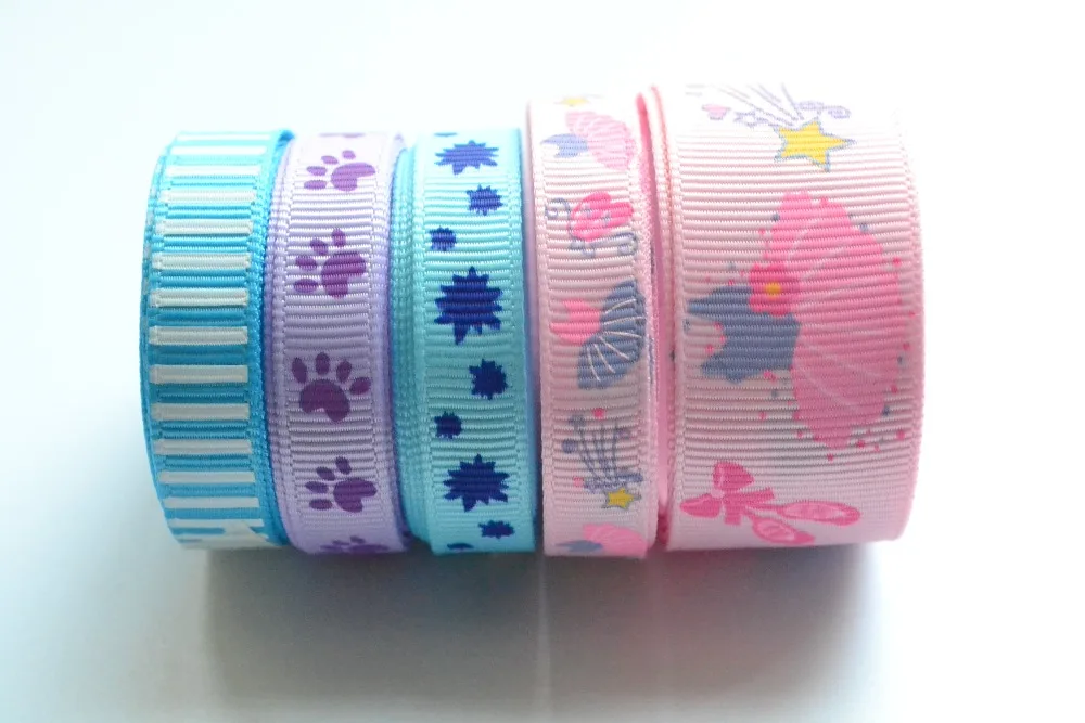 5 ярдов мульти смешанные печатные Grosgrain ленты одежды Швейные hairbow подарочная