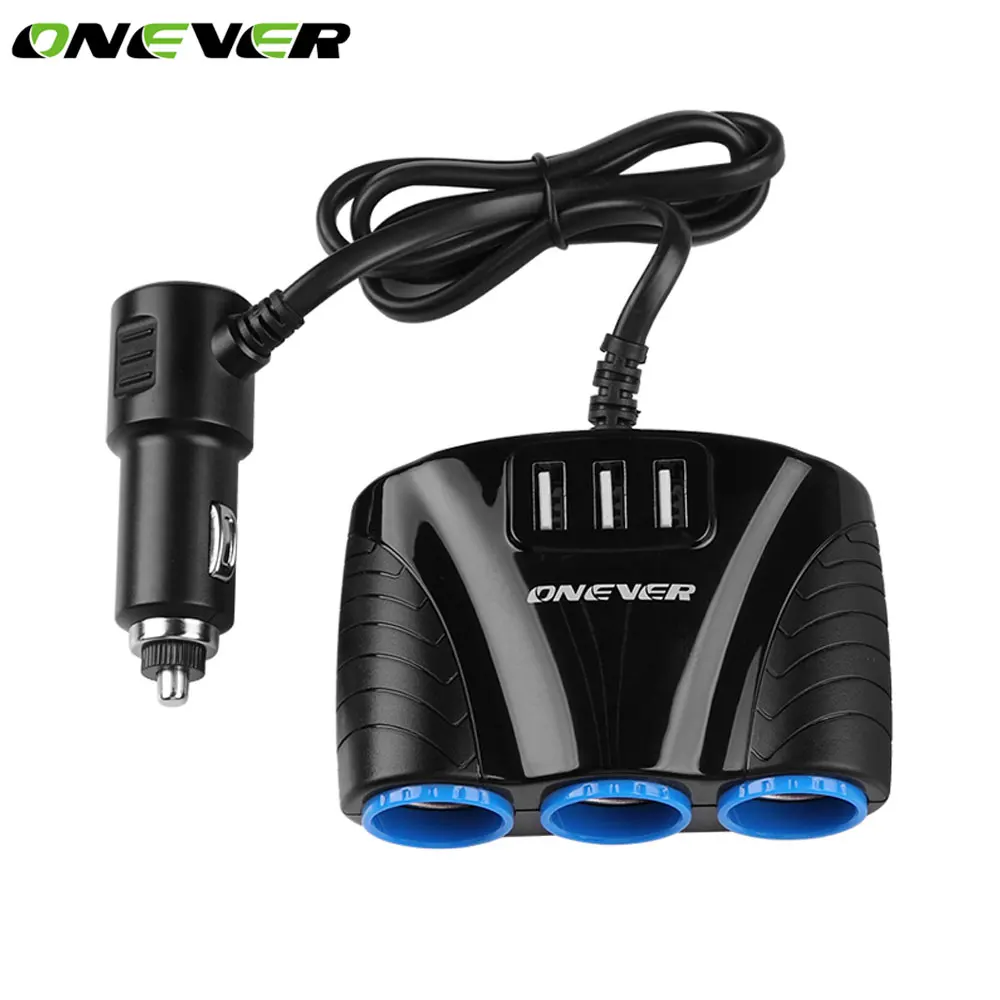 Onever 12 V 24 Универсальный Автомобильный 3 розетки разветвитель прикуривателя Порты