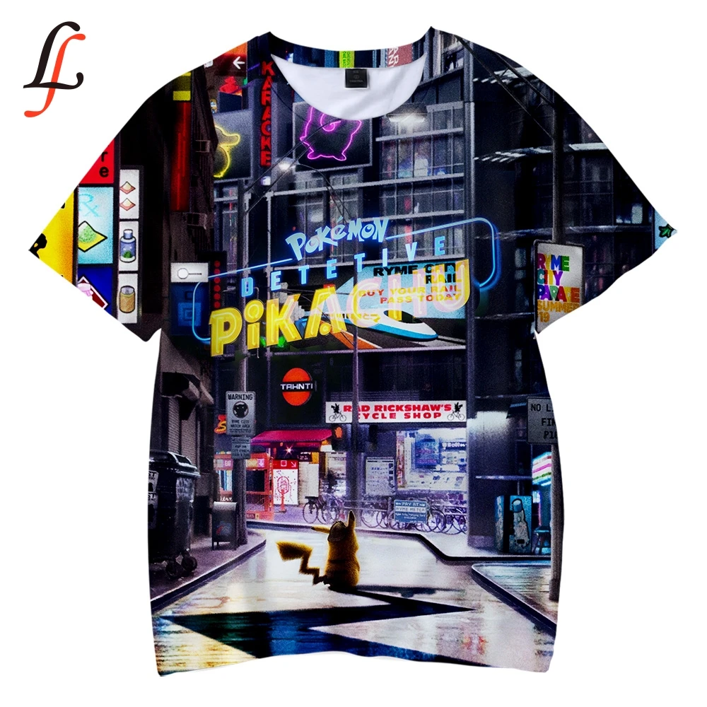 Pikachu Harajuku/Детская футболка с 3D рисунком Мягкая круглым вырезом и Q Повседневная