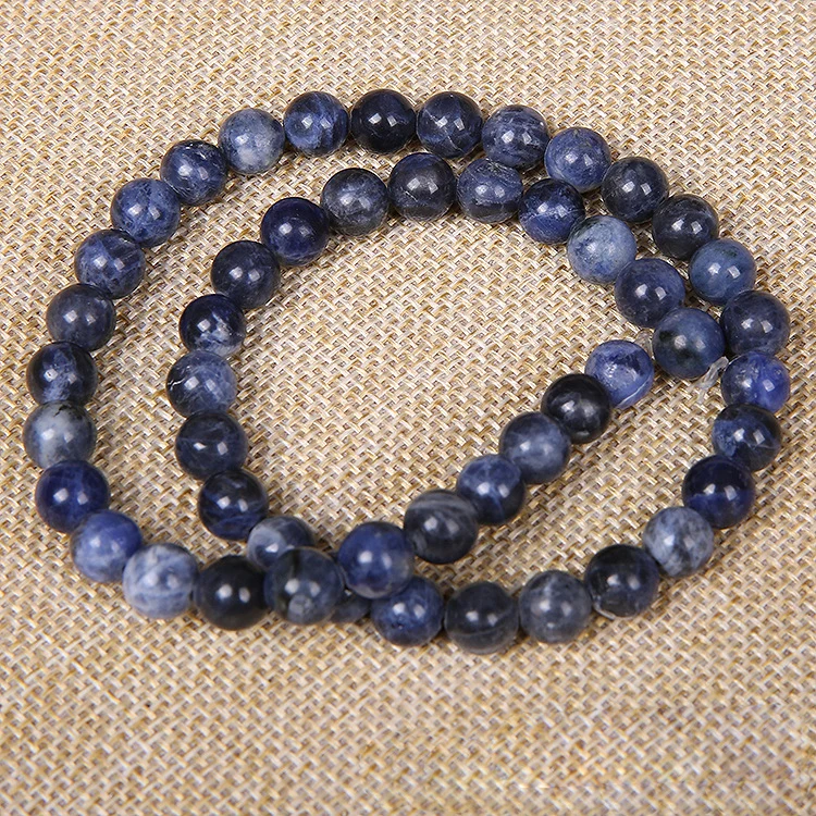 Бусины Из Натурального старого синего камня круглые бусины аксессуары для